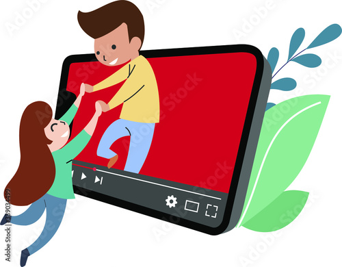 A vlogger interacts with his viewer online