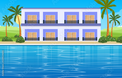 Water Outdoor Swimming Pool Hotel Nature Relax View Illustration