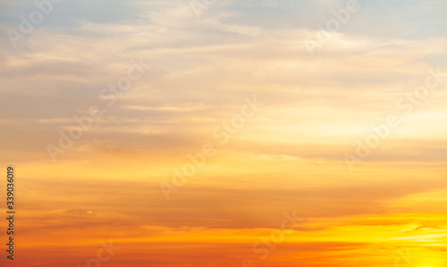 colorful dramatic sky with cloud at sunset