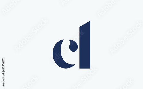 cd or dc and d or c lowercase Letter Initial Logo Design, Vector Template