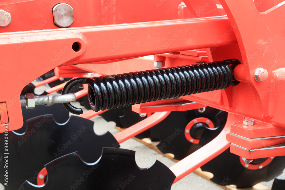 Fototapeta premium Image cushioning springs of the cultivator.
