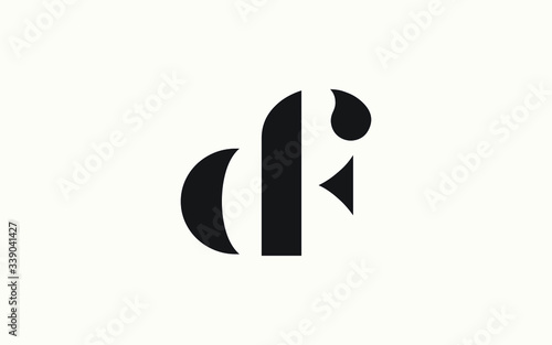 df or fd and d or f lowercase Letter Initial Logo Design, Vector Template