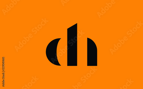 dh or hd and d or h lowercase Letter Initial Logo Design, Vector Template photo