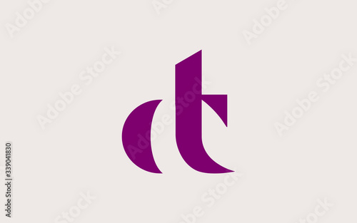 dt or td and d or t lowercase Letter Initial Logo Design, Vector Template