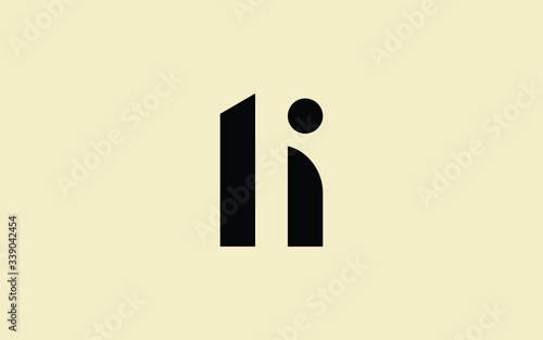 hi or ih and h or i lowercase Letter Initial Logo Design, Vector Template photo