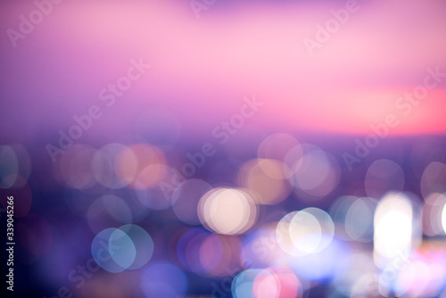 Blurred scene of city view at night time