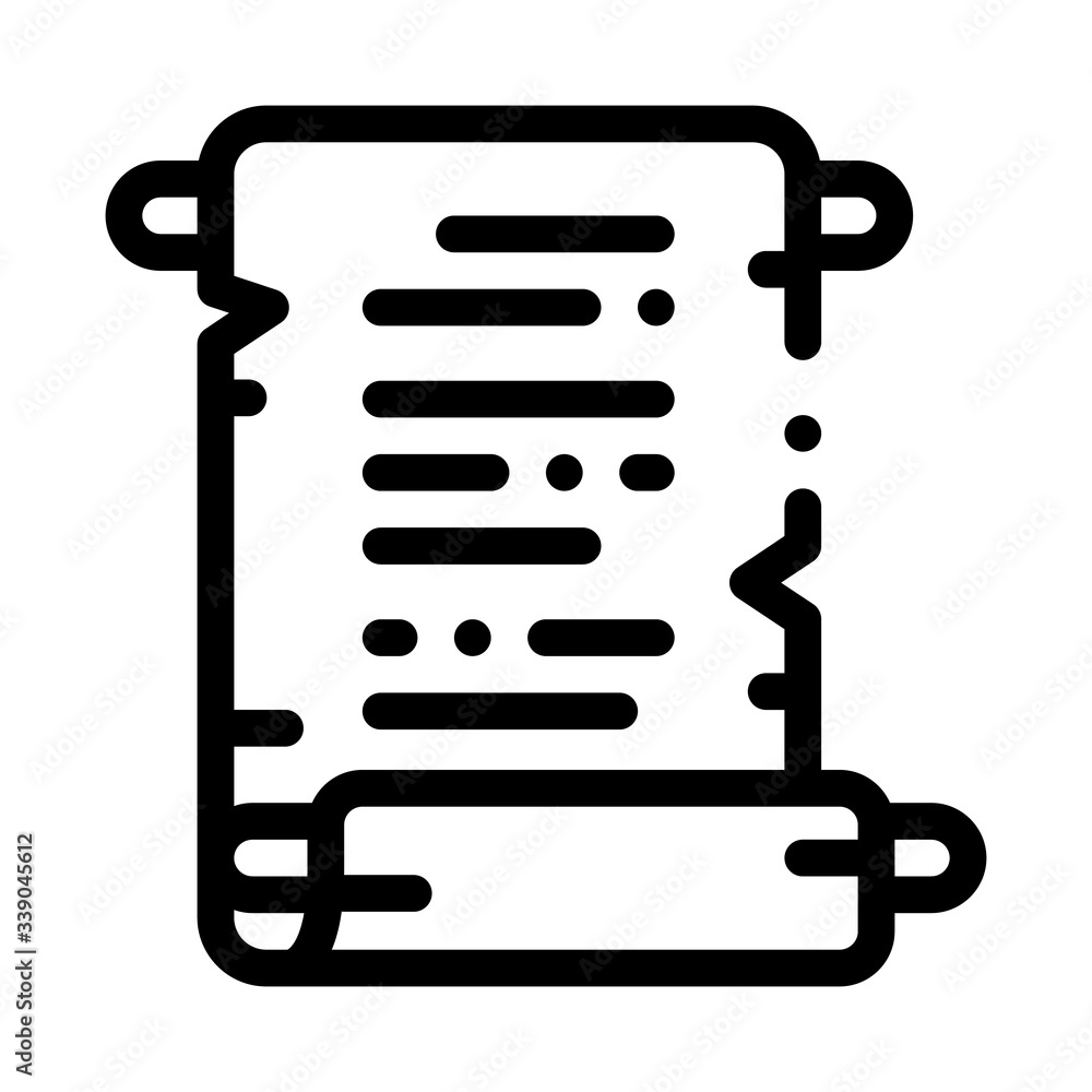 scroll of parchment paper icon vector. scroll of parchment paper sign. isolated contour symbol illustration scroll of parchment paper icon vector. scroll of parchment paper sign. isolated contour symbol illustration