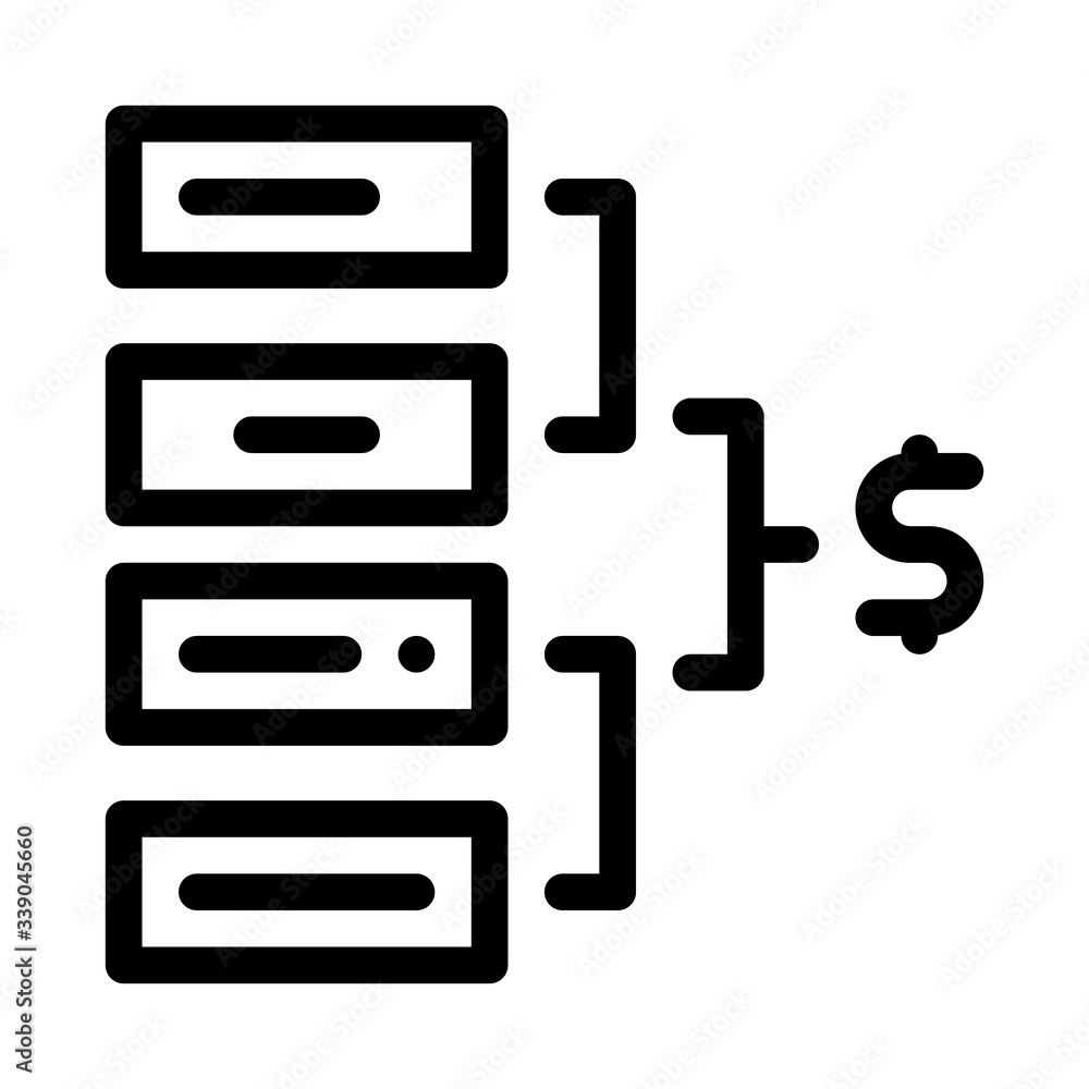 total money icon vector. total money sign. isolated contour symbol illustration total money icon vector. total money sign. isolated contour symbol illustration
