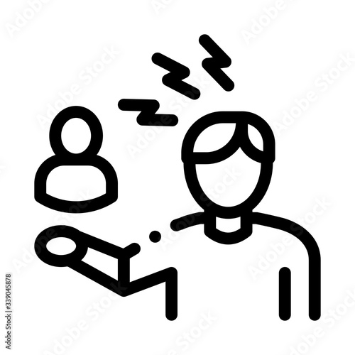 discussion and condemnation of man icon vector. discussion and condemnation of man sign. isolated contour symbol illustration