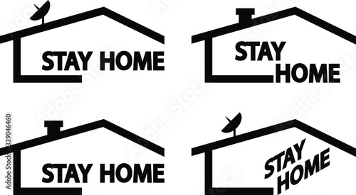 Stay home to prevent coronavirus spreading vector icon concept, social isolation, self quarantine flat icon set.