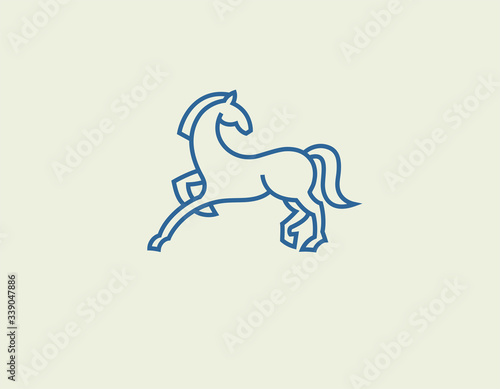 Abstract creative linear geometric horse logo for your company