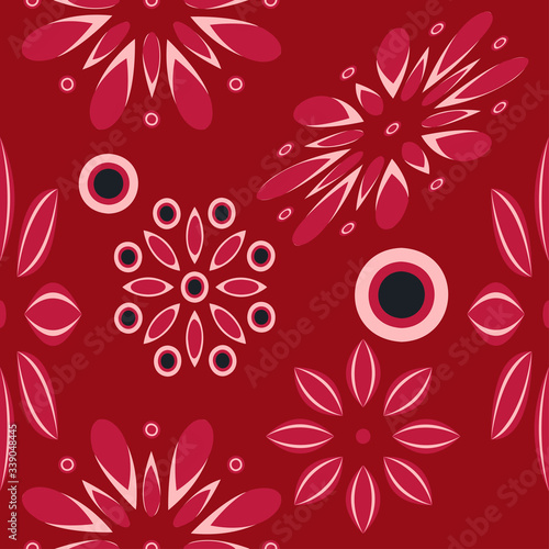 Abstract seamless colorful pattern exotic shapes backgrounds