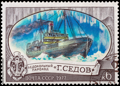 Postage stamp USSR 1977. Icebreaker G. Sedov photo