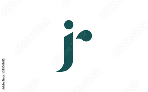 jr or rj and j or r lowercase Letter Initial Logo Design, Vector Template