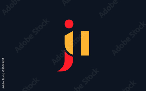 ju or uj and j or u lowercase Letter Initial Logo Design, Vector Template photo