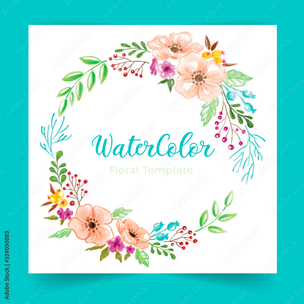 Water Color Floral Template . Vector floral ornamental texture for fabric, gift wrap, digital paper, fills, etc. 