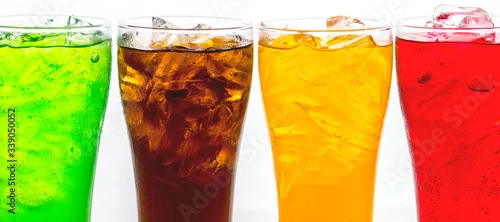 Obraz  z motywem Colorful soda drinks macro shot