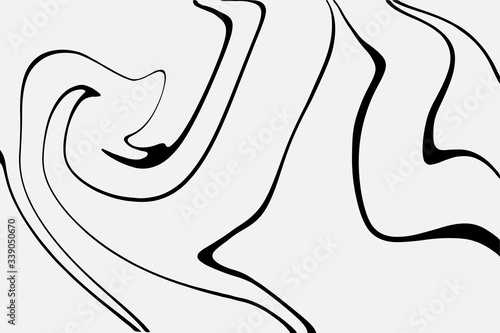 Abstract black white image with long and short intermittent liquid lines made by brush. A monochrome image drawn by hand. Dirty shabby smears of black paint. Vector eps illustration.