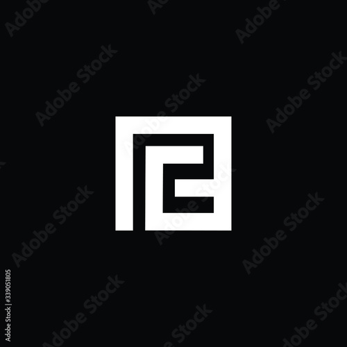 Minimal elegant monogram art logo. Outstanding professional trendy awesome artistic PG GP initial based Alphabet icon logo. Premium Business logo White color on black background