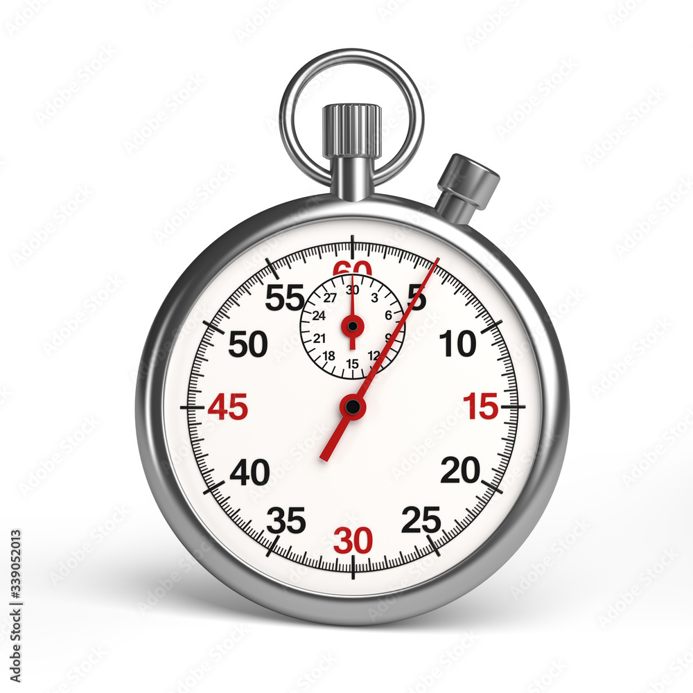 Stopwatch isolated on white 3d illustration Stopwatch isolated on white 3d illustration