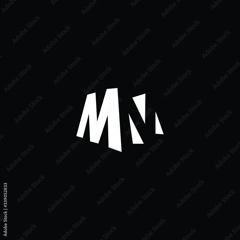 Minimal elegant monogram art logo. Outstanding professional trendy awesome artistic 3D M MM initial based Alphabet icon logo. Premium Business logo White color on black background
