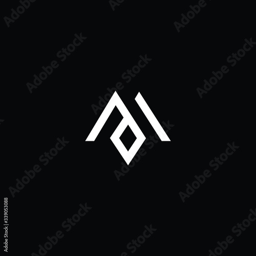 Minimal elegant monogram art logo. Outstanding professional trendy awesome artistic M MO OM  MD DM initial based Alphabet icon logo. Premium Business logo White color on black background