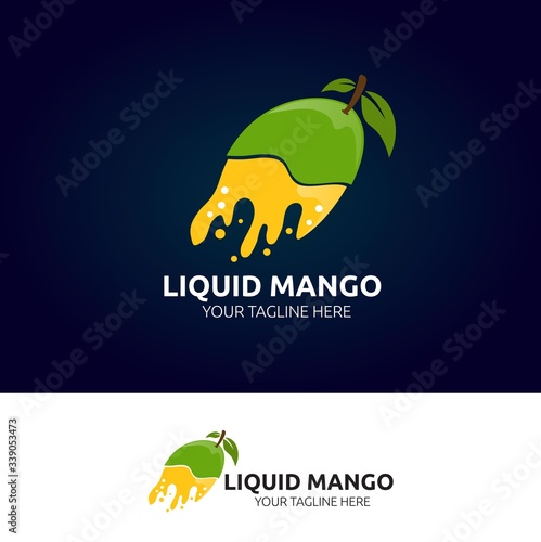 liquid mango fruit logo vector design, icon, element, and template for company