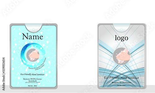 pocket hand sanitizer with label design. vector illustration 