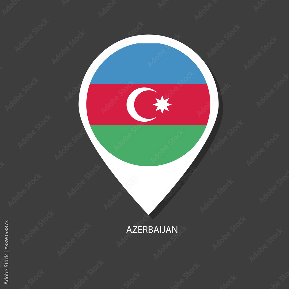 Azerbaijan flag Vector marker with flags. Azerbaijan flag Vector marker with flags.