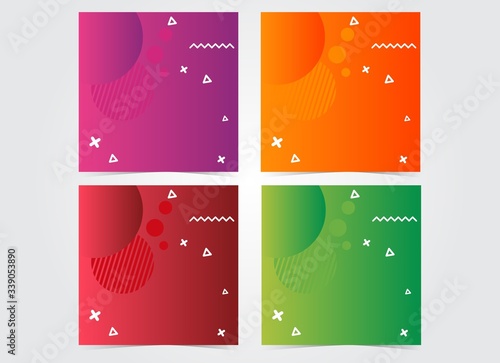 Square bundle banner vector geometric colorful for presentation and promotion you business
