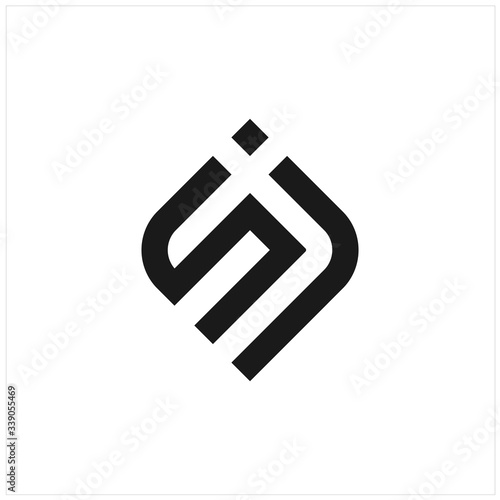 Letter SJ logo. SJ initial monogram logotype. Vector design element or icon