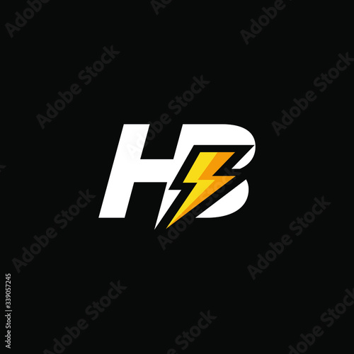 Initial Letter HB with Lightning	