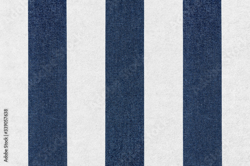 Blue striped cotton fabric