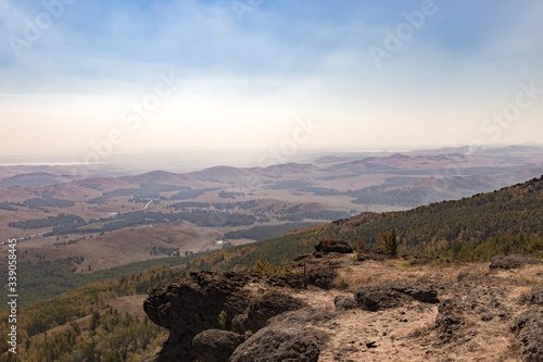 South Ural mountains in the vicinity of Bannoe lake. Metallurgist-magnitogorsk ski resort, republic Bashkortostan, Russia