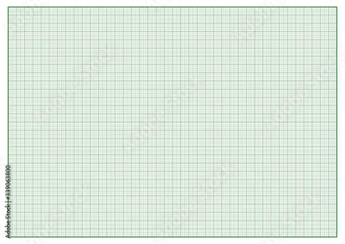 A3 paper size grid with green borders and lines