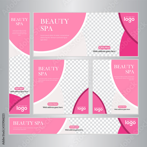Beauty Spa Concept Web Banner Set Template 