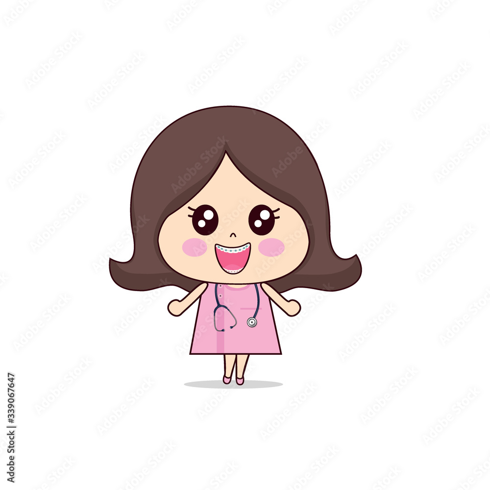 Cartoon character Doctor Design, Medical worker, Medical concept. Vector illustration..