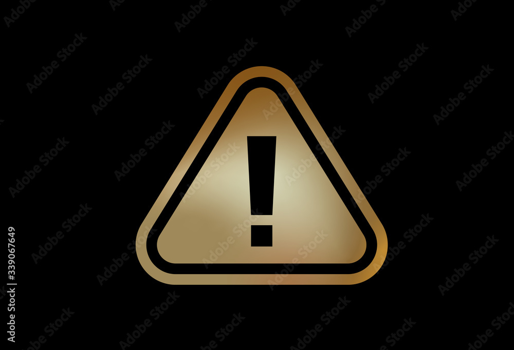 Gradient gold stop warning sign flat icon symbol vector format Gradient gold stop warning sign flat icon symbol vector format