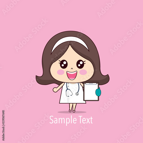 Cartoon character Doctor Design, Medical worker, Medical concept. Vector illustration..