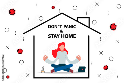 Stay at home concept illustration