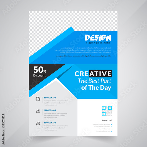 Business flyer design layout template in A4 size. Design Agency Concept Template.