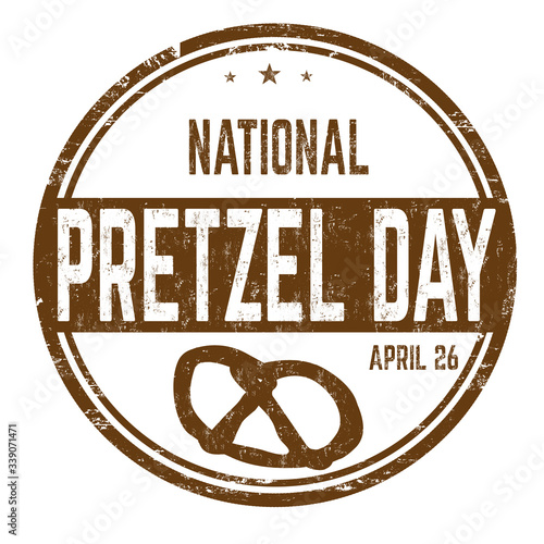National pretzel day sign or stamp