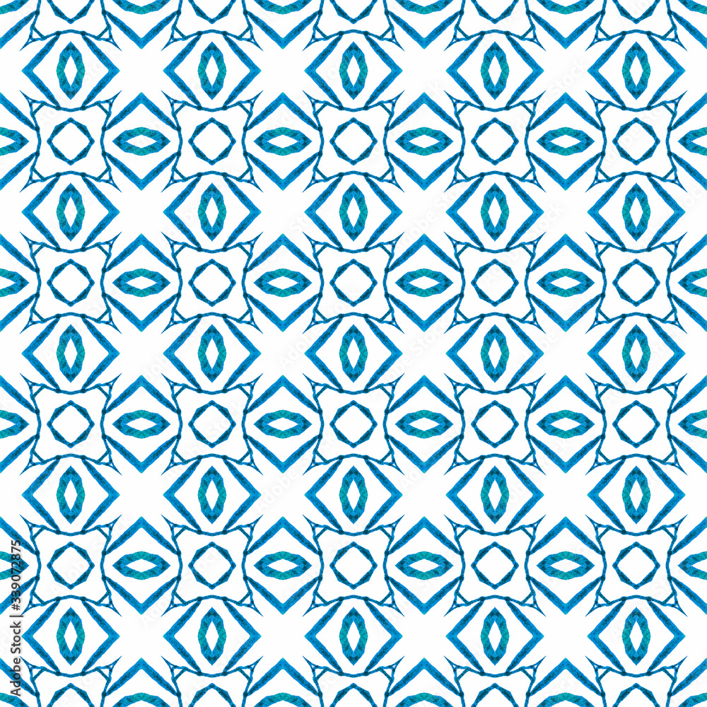 Exotic seamless pattern. Blue fair boho chic Exotic seamless pattern. Blue fair boho chic