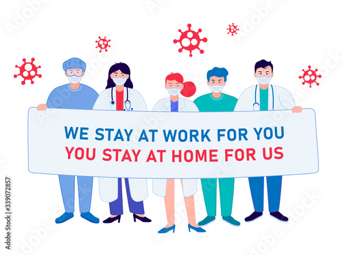 Doctors and Nurses. Against Covid-19, Coronavirus Disease. Health Care and Safety.