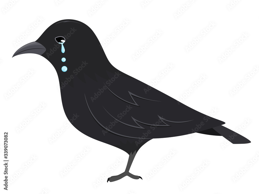 泣いているカラスのイラスト Stock Vector Adobe Stock