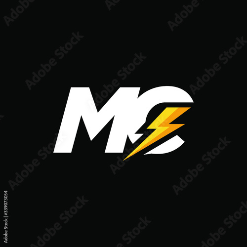 Initial Letter MC with Lightning