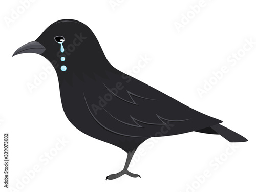 泣いているカラスのイラスト