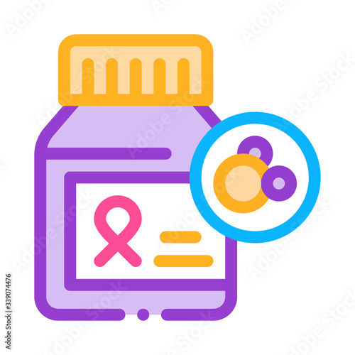 cancer pills icon vector. cancer pills sign. color symbol illustration