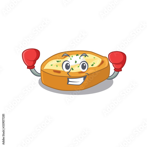 A sporty boxing athlete mascot design of baked potatoes with red boxing gloves