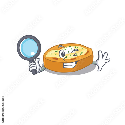 Smart Detective of baked potatoes mascot design style with tools
